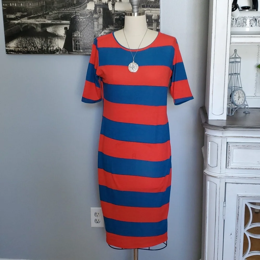 Lularoe Striped Julia Dress - Picture 1 of 7